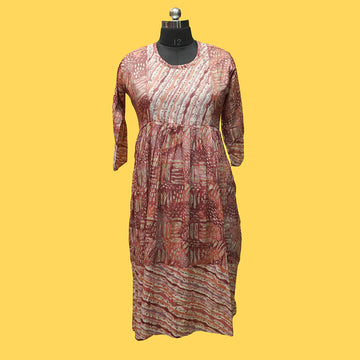 Terra Glow Rayon Gathering Kurthi