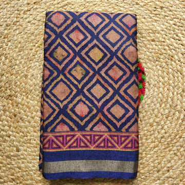 Title: Elegant Geometric ArtSilk Saree
