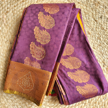 Graceful Gubera Pattu Saree in Royal Purple
