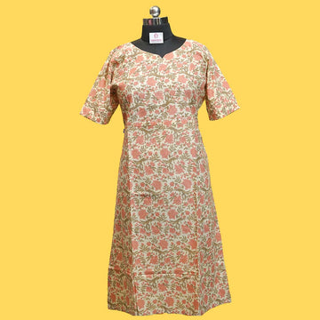 Soft Blossom A-Line Cotton Kurthi