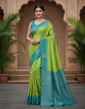 The silkworm soft cotton saree