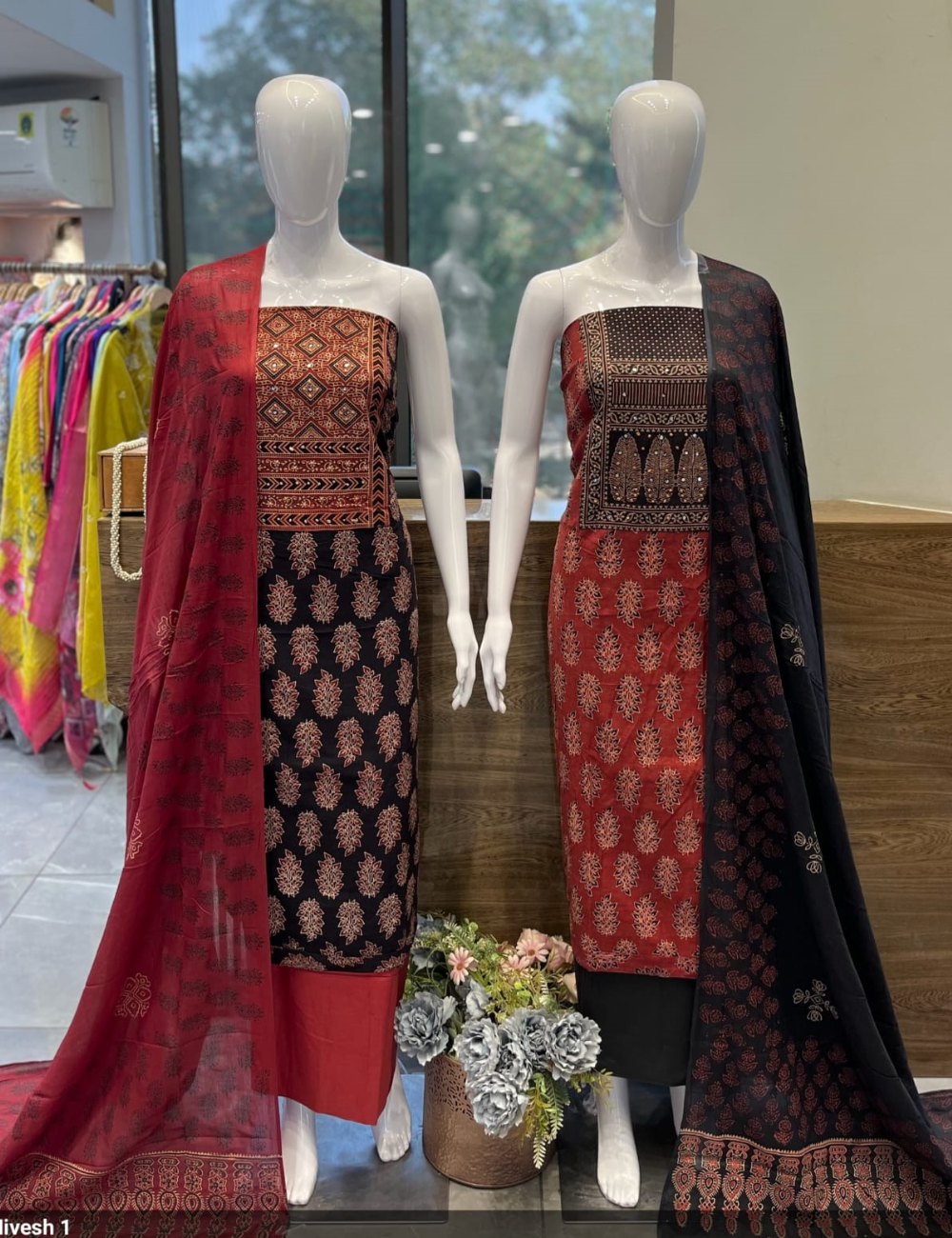 Premium Red Unstitched Cotton Material