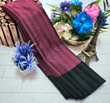 Elegant Maroon & Black Border Aarani Silk Saree