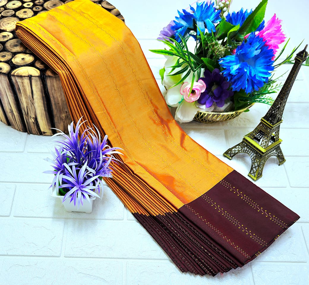 Radiant Mustard & Maroon Aarani Pattu Saree