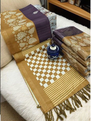 The silkworm soft cotton saree