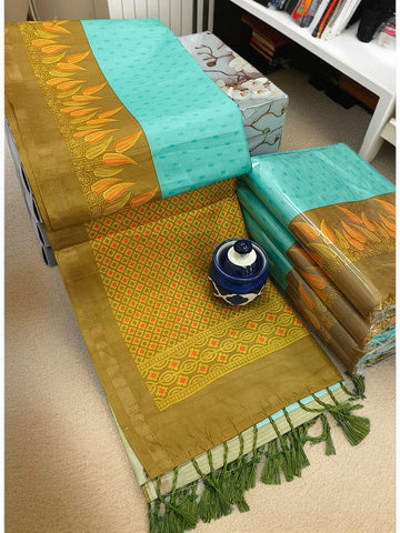 Silkworms soft cotton saree