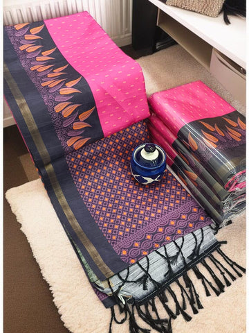 The silkworm soft cotton saree