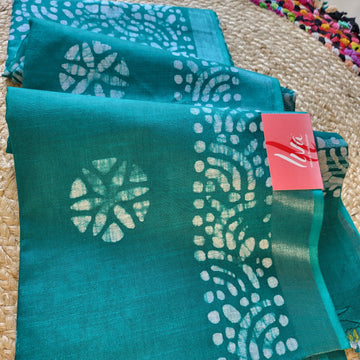 Graceful Green Baswada Cotton Saree