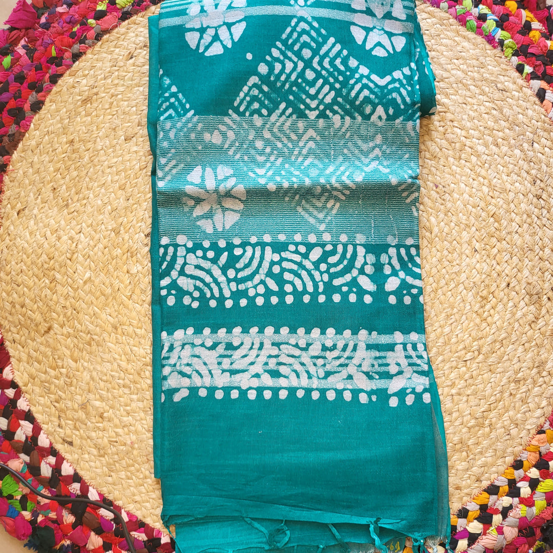 Graceful Green Baswada Cotton Saree