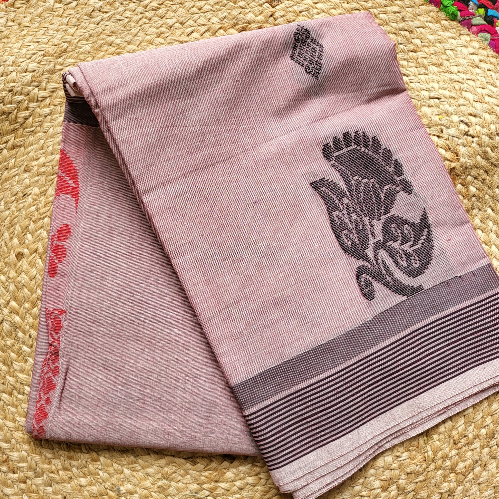Pastel Elegance 120 Count Handloom Cotton Saree
