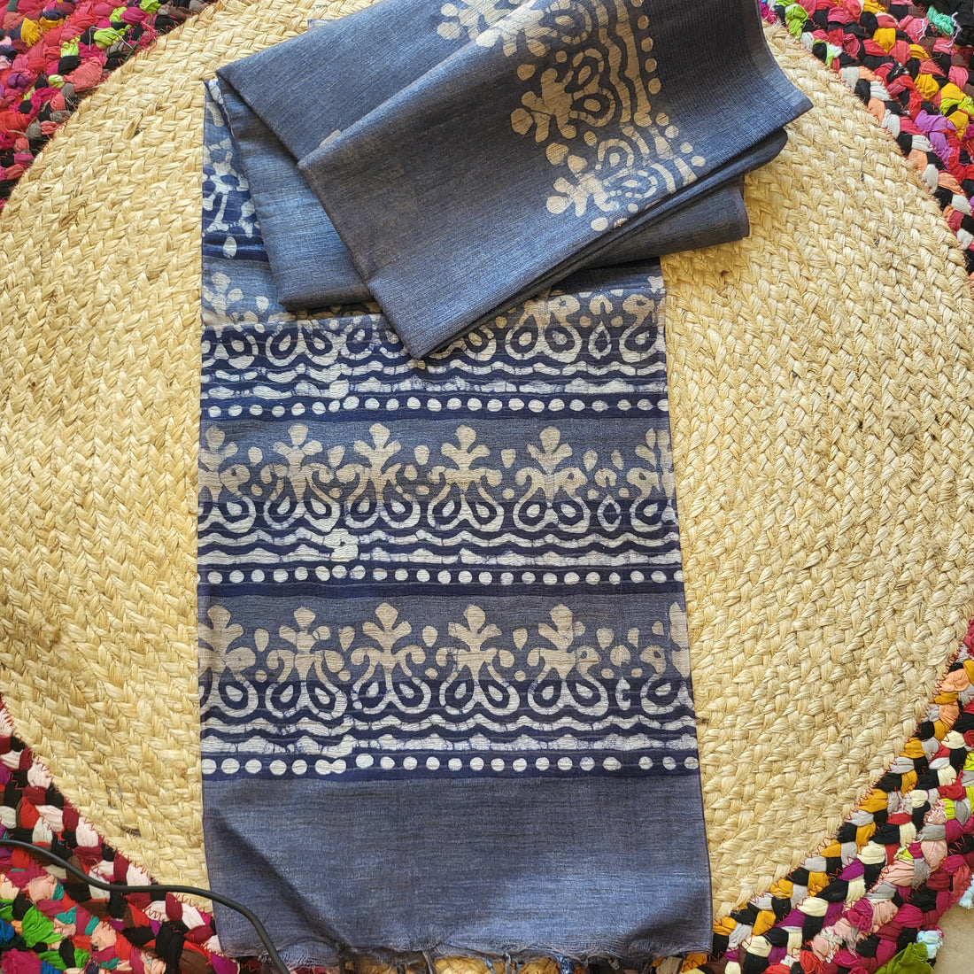 Elegant Grey Baswada Cotton Saree